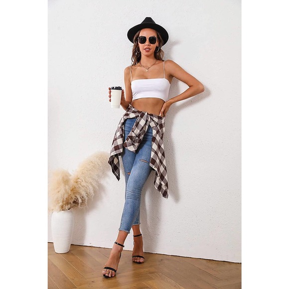 SAMERM Flannel Shirt Oversized Long Sleeve Button Down - Picture 6 of 8